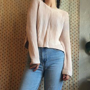 Light Peach Cable Knit Sweater